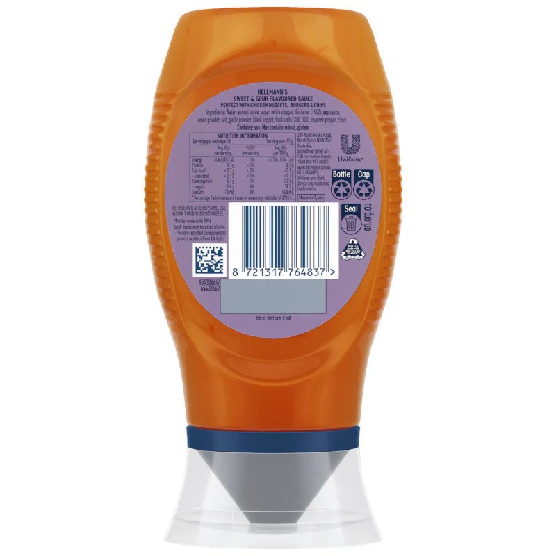 [CLEARANCE Expiry: 09/2026] Hellmann's Sweet & Sour Sauce 280g