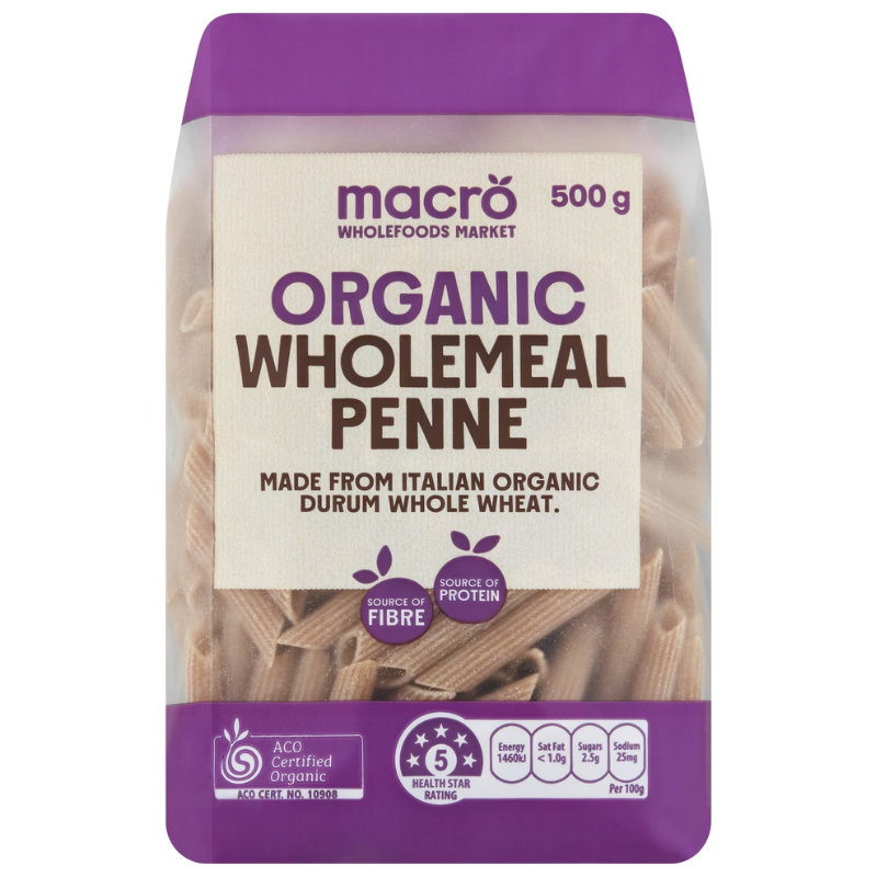 [Expiry: 06/2027] Woolworths Marco Organic Wholemeal Penne 500g