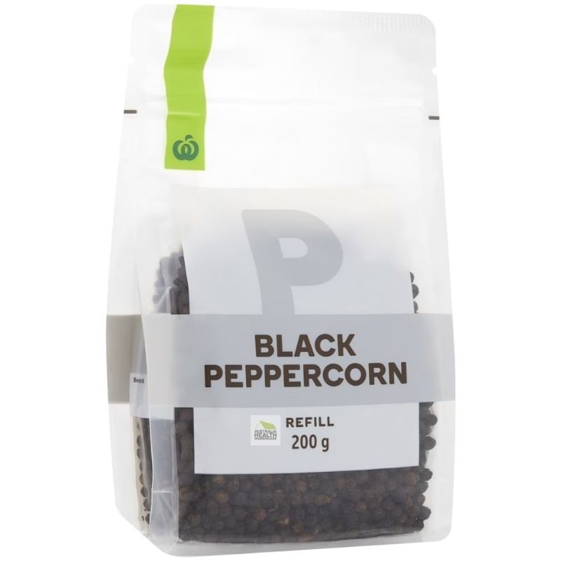 [Expiry: 04/2027] Woolworths Black Peppercorn Refill 200g