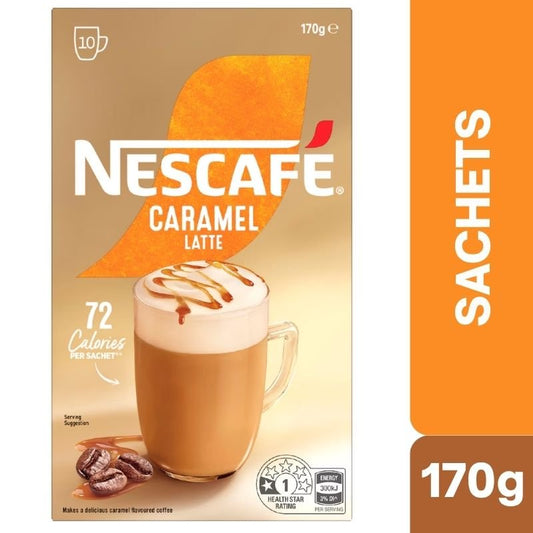 Nescafe Caramel Latte Coffee Sachets 10 Pack