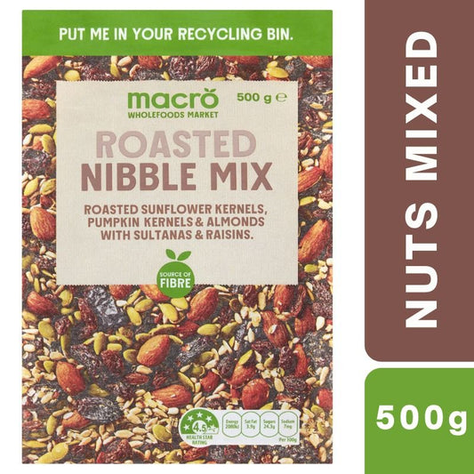 [CLEARANCE Expiry Date: 16/08/2026] Woolworths Macro Roasted Nibble Mix Seeds 500g