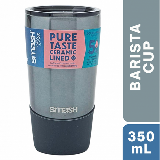 Smash Blue Stainless Steel Barista Cup 350mL (black)