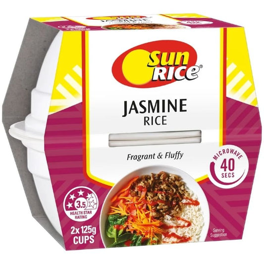 [Expiry Date: 05/07/2027] Sunrice Microwave Jasmine Rice Cup 125g x 2 Pack