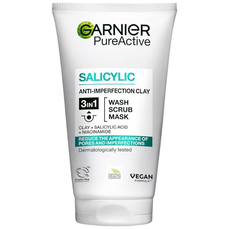 Garnier Pure Active 3 in 1 Wash, Scrub & Mask 150mL