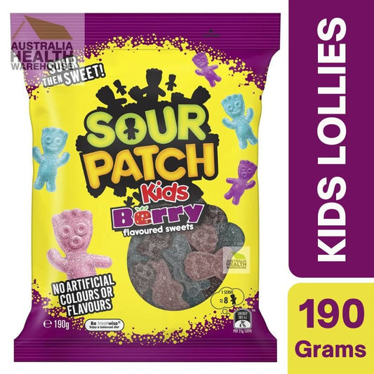 [CLEARANCE Expiry: 07/02/2025] Sour Patch Kids Berry Flavoured Lollies 190g