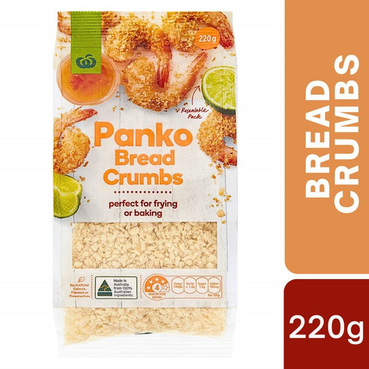 [Expiry Date: 19/02/2027]  Woolworths Panko Bread Crumbs 220g | Oz Mart