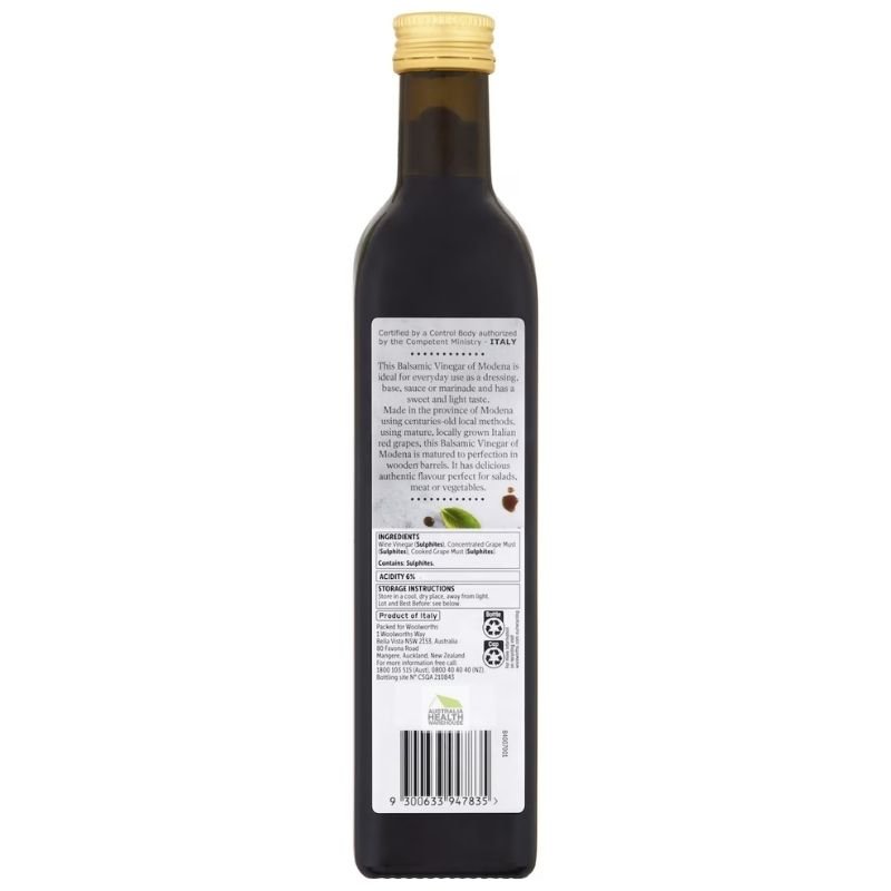[Expiry 03/2028] Woolworths Balsamic Vinegar 500mL