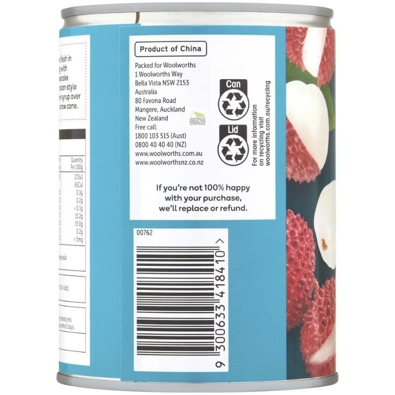 [Expiry Date: 30/04/2027] Woolworths Lychees In Syrup 560g