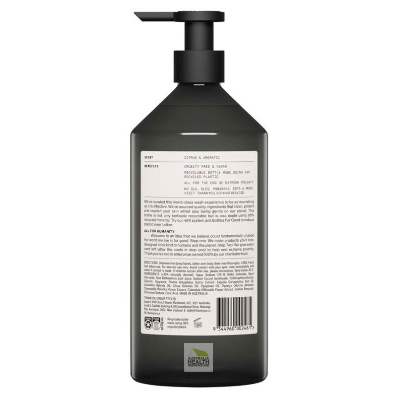 [DAMAGE BOTTLE] Thankyou Botanical Sweet Orange & Almond Body Wash 1 Litre