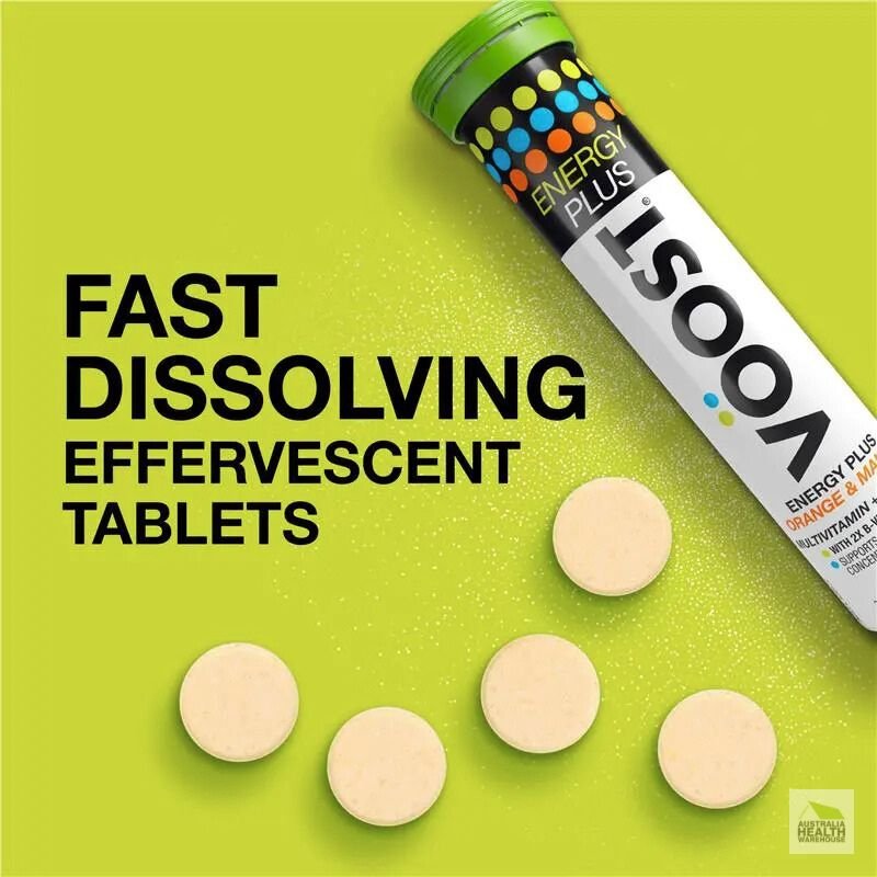 [Expiry: 07/2027] Voost Energy Plus Orange & Mango Effervescent 60 Tablets