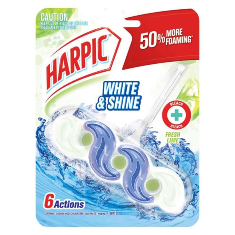 Harpic White & Shine Rimblock Fresh Lime Toilet Cleaner 39g