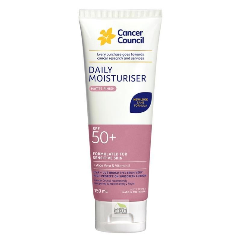 [Expiry: 03/2027] Cancer Council Daily Moisturiser for Face & Body SPF 50+ Sunscreen 150mL (Pink)