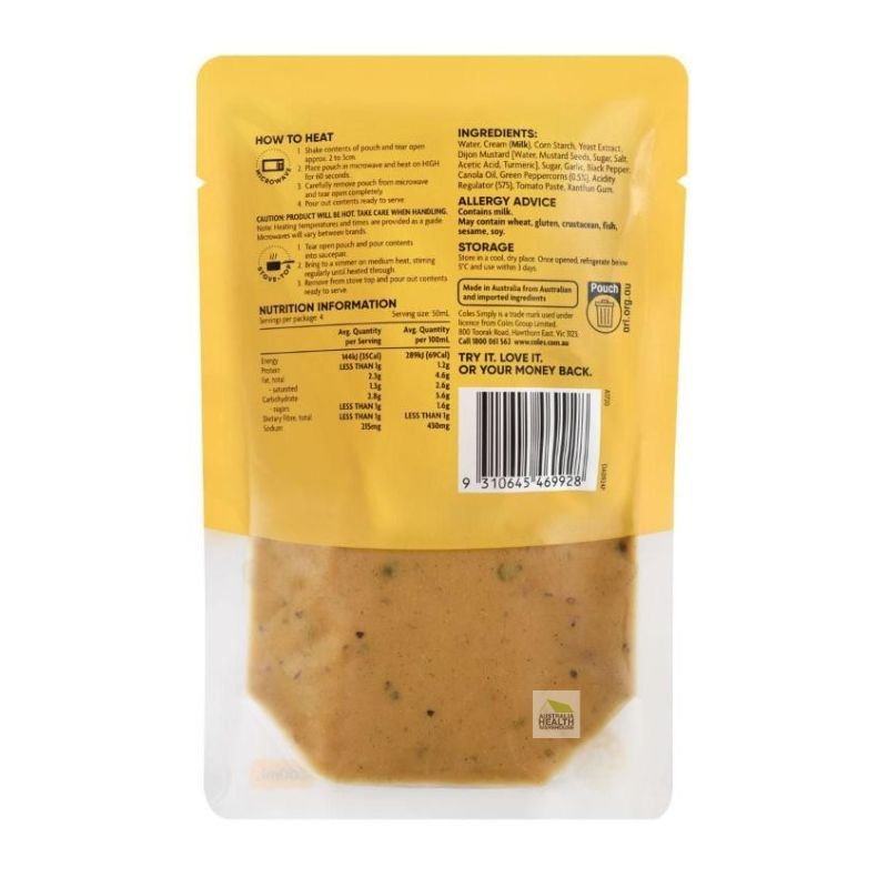 [Expiry: 05/11/2026] Coles Simply Peppercorn Sauce 200mL