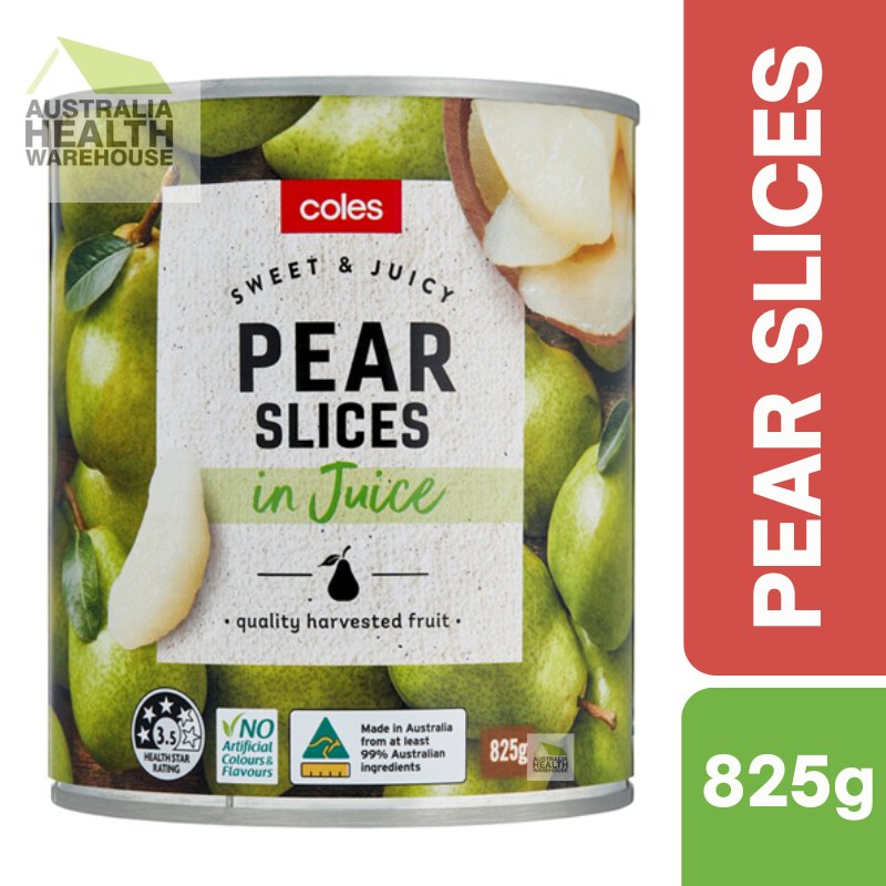 [CLEARANCE: 05/2026] Coles Australian Pear Slices in Juice 825g
