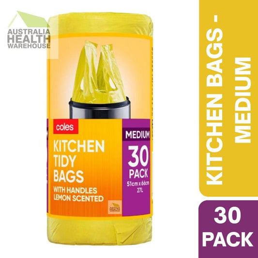 Coles Kitchen Tidy Bags Lemon Scented Medium 30 Pack