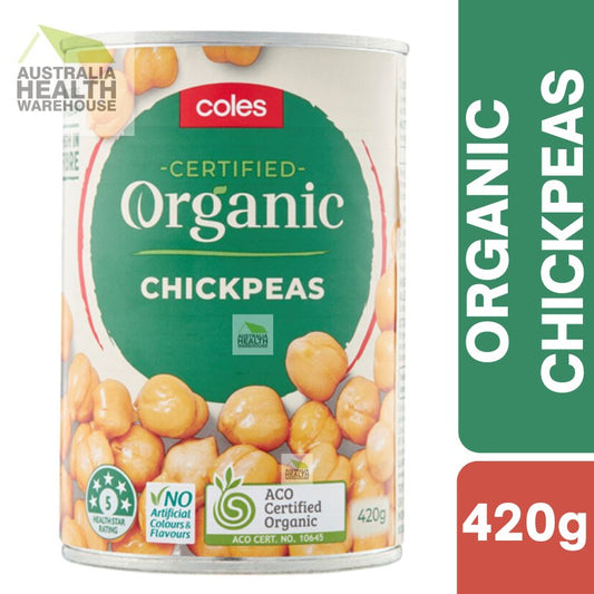 [Expiry Date: 25/11/2027] Coles Organic Chickpeas 420g