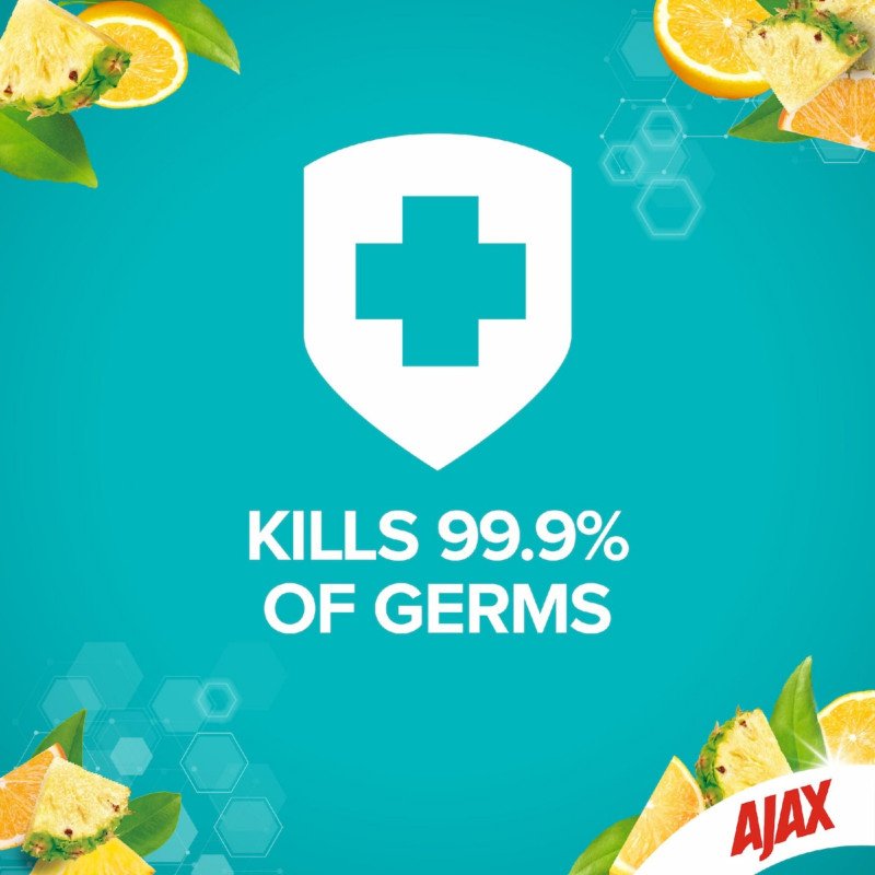 [Expiry Date: 23/11/2027] Ajax Disinfectant Hospital Grade Sparkling Citrus & Pineapple 110 Wipes