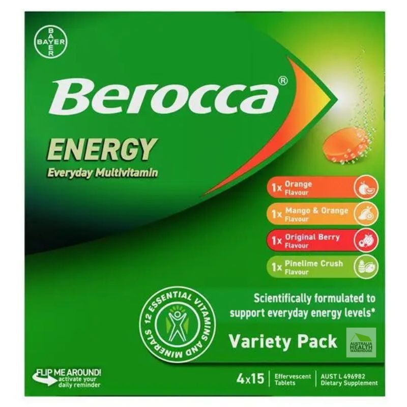 [Expiry: 04/2027] Berocca Energy Variety Pack 60 Effervescent Tablets