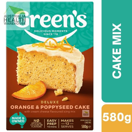 Green's Deluxe Orange & Poppyseed Cake Mix 580g