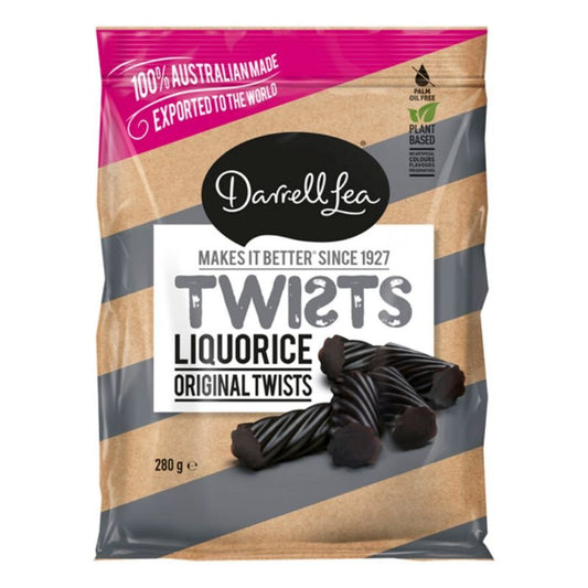 [Expiry Date: 18/05/2027] Darrell Lea Twists Liquorice 280g