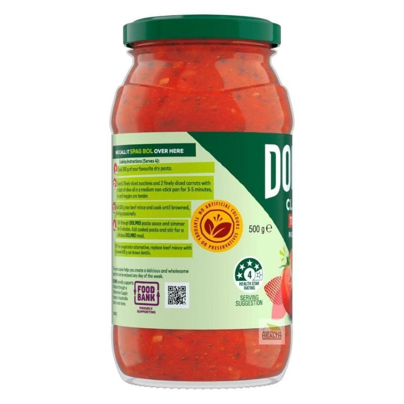 [Expiry Date: 26/04/2027] Dolmio Classic Tomato Pasta Sauce 500g