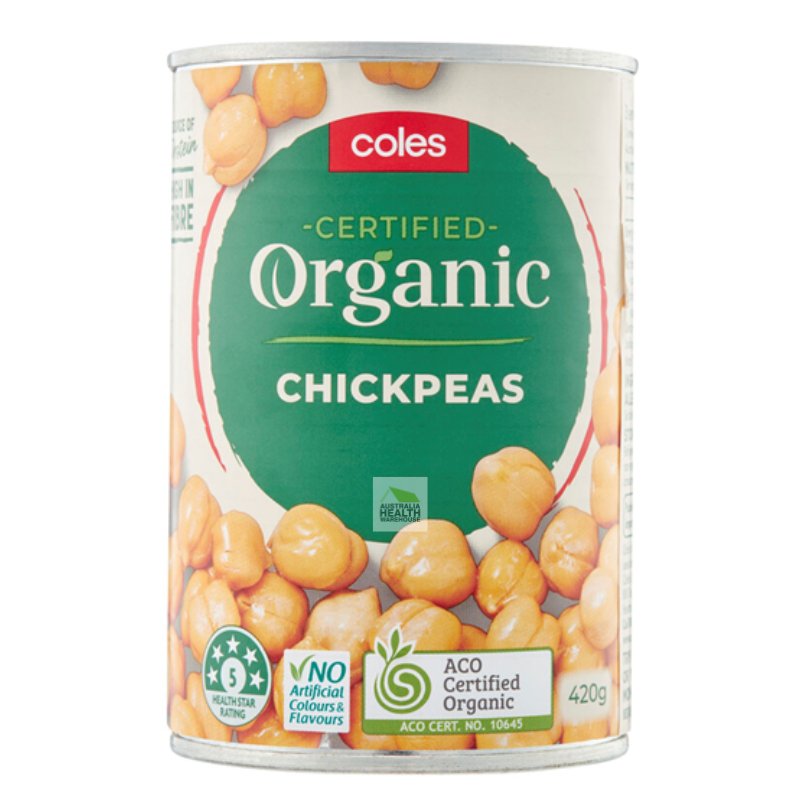 [Expiry Date: 25/11/2027] Coles Organic Chickpeas 420g