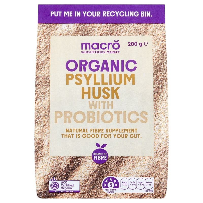 [Expiry: 01/12/2026] Woolworths Macro Organic Psyllium Husk with Probiotics 200g