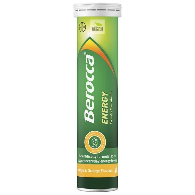 [Expiry: 07/2028] Berocca Energy Mango & Orange 60 Effervescent Tablets