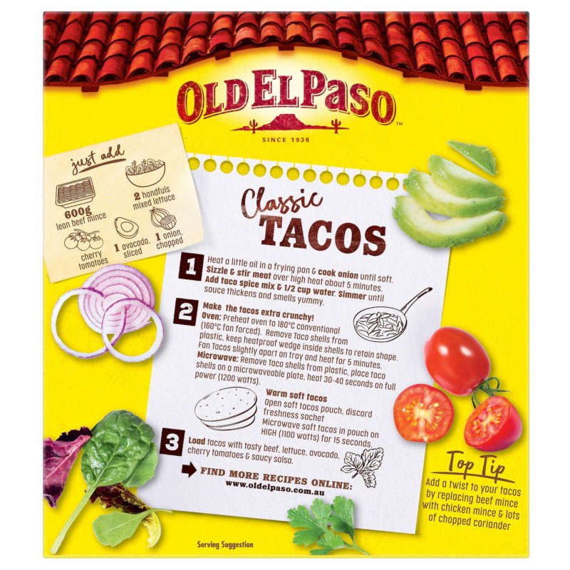[Expiry Date: 08/03/2027] Old El Paso Hard 'N Soft Taco Kit Mexican Style 350g