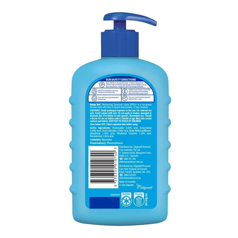 [Expiry: 06/2027] Banana Boat Moisturising Sunscreen Lotion SPF50+ 400g