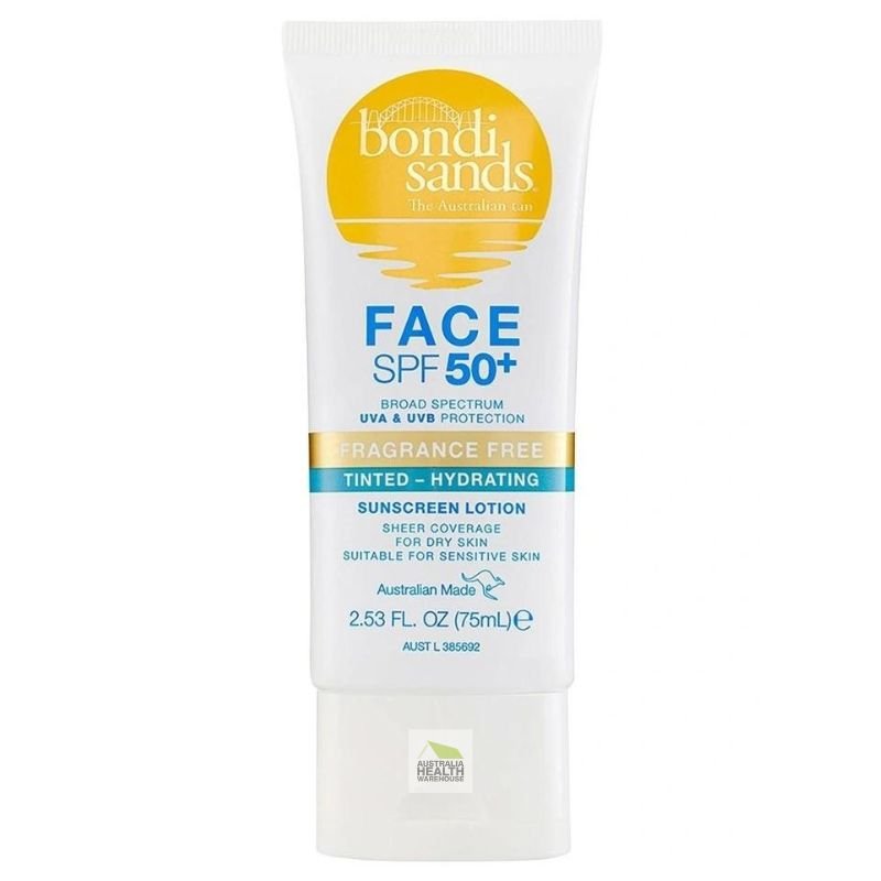 [Expiry: 11/2026] Bondi Sands Face SPF 50+ Fragrance Free Tinted Sunscreen Lotion 75mL