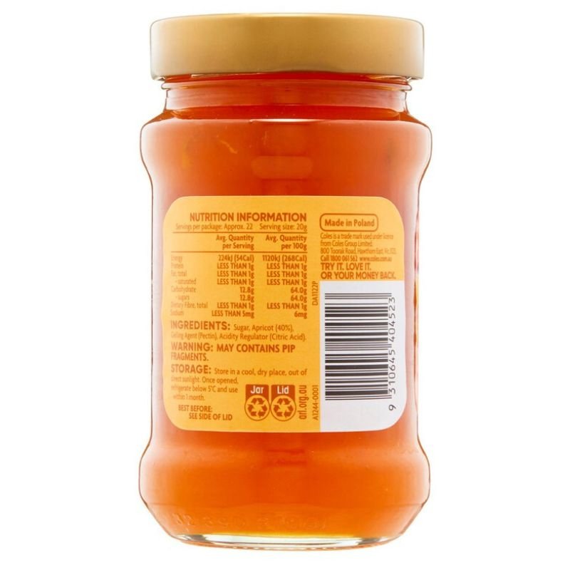 [Expiry: 15/04/2027] Coles Apricot Jam 450g