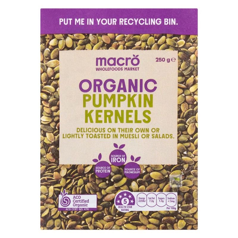 [CLEARANCE Expiry: 20/06/2026] Woolworths Macro Organic Pumpkin Kernels 250g