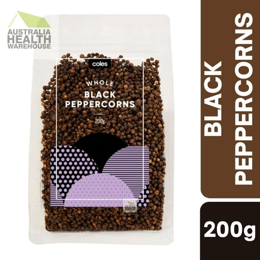 [Expiry: 26/11/2027] Coles Whole Black Peppercorn Refill Bag 200g