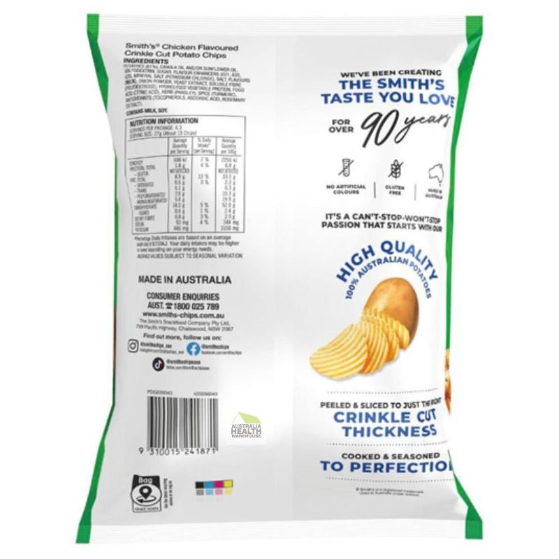 [CLEARANCE Expiry: 15/02/2026] Smith's Crinkle Cut Chicken Potato Chips 170g