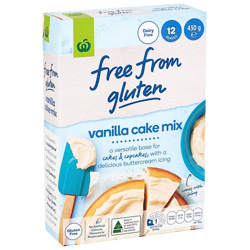 [Expiry Date: 15/12/2026] Woolworths Free From Gluten Vanilla Cake Mix 430g
