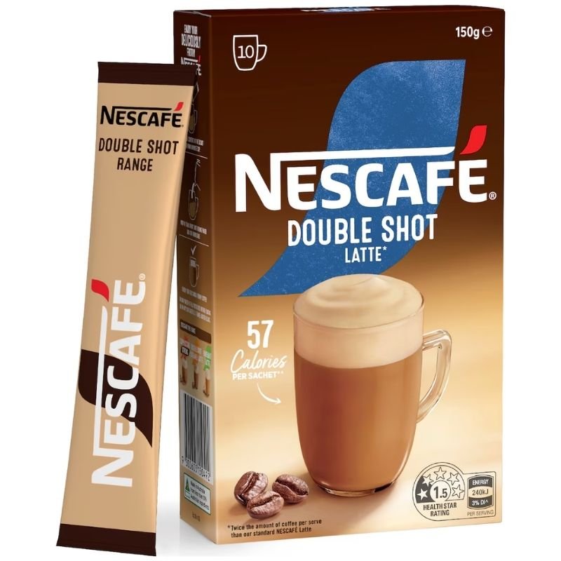 [Expiry Date: 07/2027] Nescafe Double Shot Latte Coffee Sachets 10 Pack