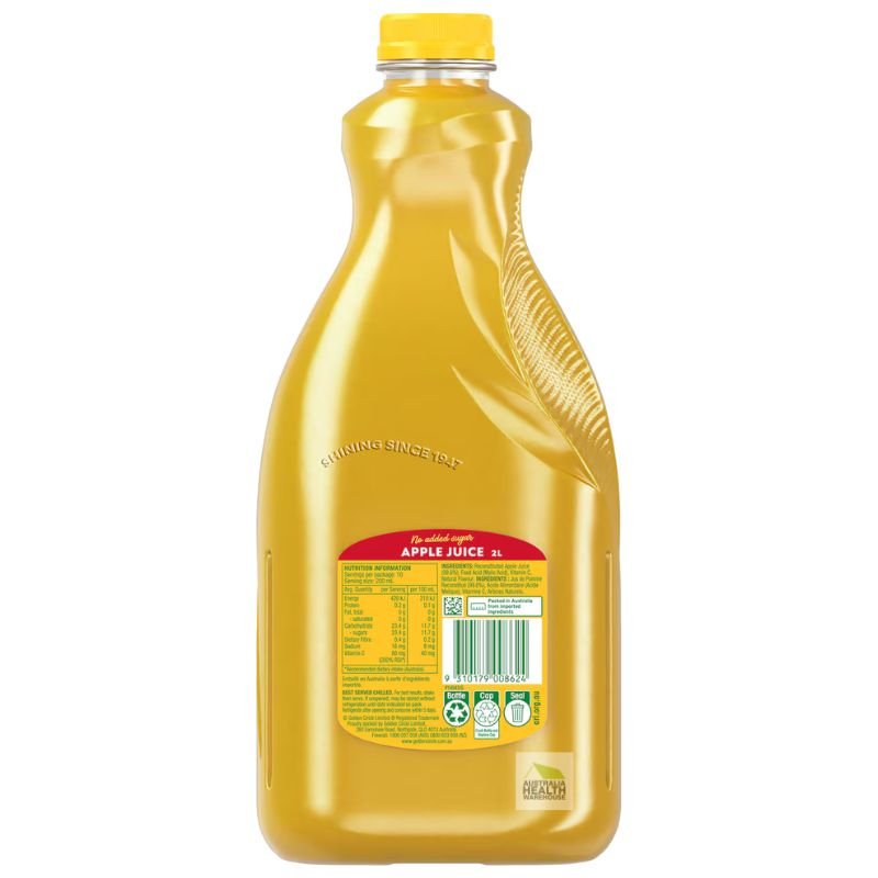 [CLEARANCE Expiry: 19/12/2025] Golden Circle 100% Apple Juice 2 Litre