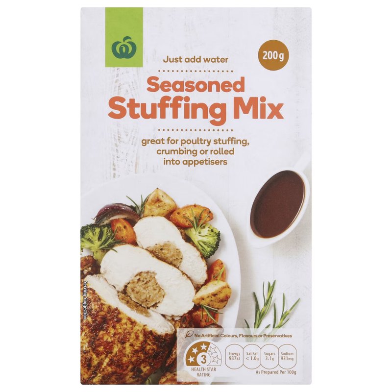 [CLEARANCE Expiry Date: 15/08/2026] Woolworths Seasoned Stuffing Mix 200g
