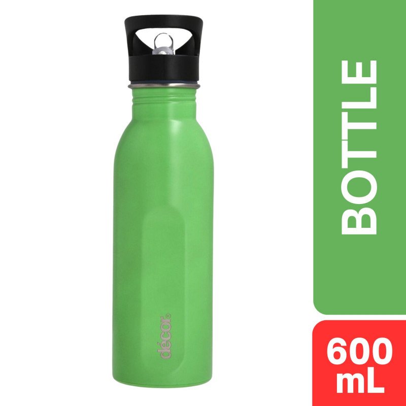 DECOR Decor Snap & Seal Straw Cap Stainless Steel Bottle 600mL (Green)