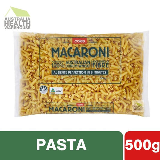 [Expiry: 27/10/2027] Coles Durum Wheat Pasta Macaroni 500g