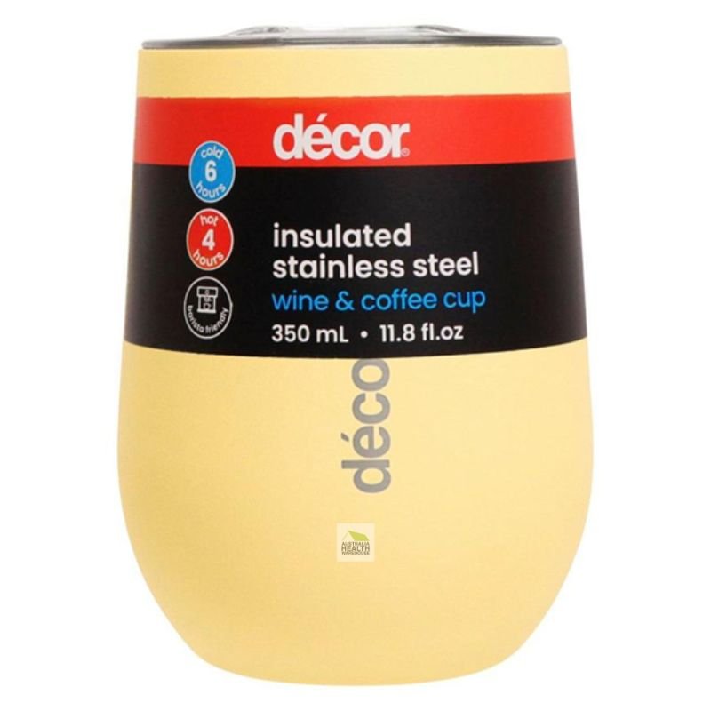 Decor Double Wall Wine & Coffee Cup 350mL (YELLOW)