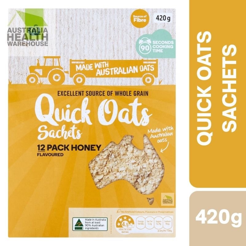 [Expiry Date: 19/01/2027] Woolworths Honey Quick Oats Sachets 12 Pack