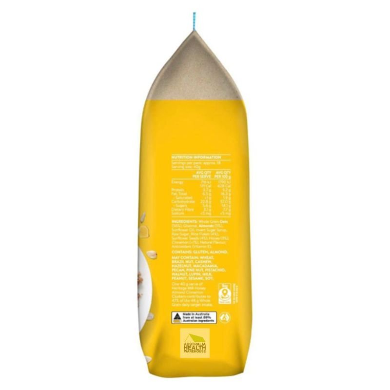 [Expiry Date: 22/05/2026] Heritage Mill Clusters Honey, Almond & Cinnamon 750g