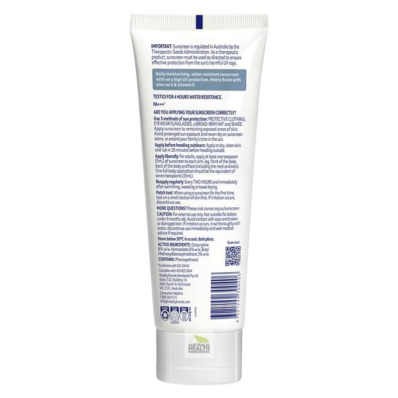 [Expiry: 03/2027] Cancer Council Daily Moisturiser Water Resistant for Face & Body SPF 50+ Sunscreen 150mL (Blue)