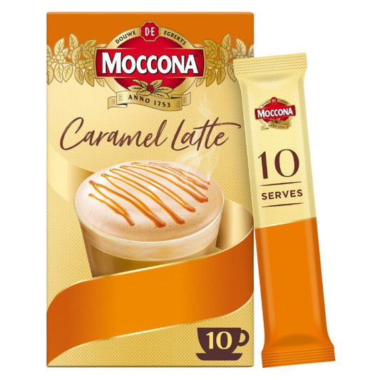 [Expiry Date: 09/07/2027] Moccona Caramel Latte Coffee 10 Sachets