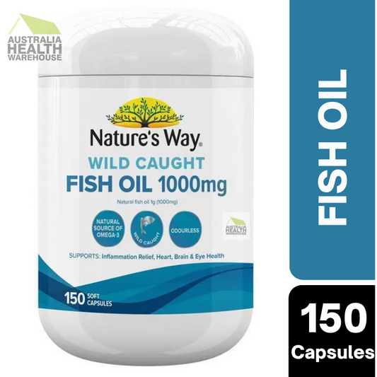 [Expiry: 08/2027] Nature's Way Wild Caught Fish Oil 1000mg 150 Soft Capsules