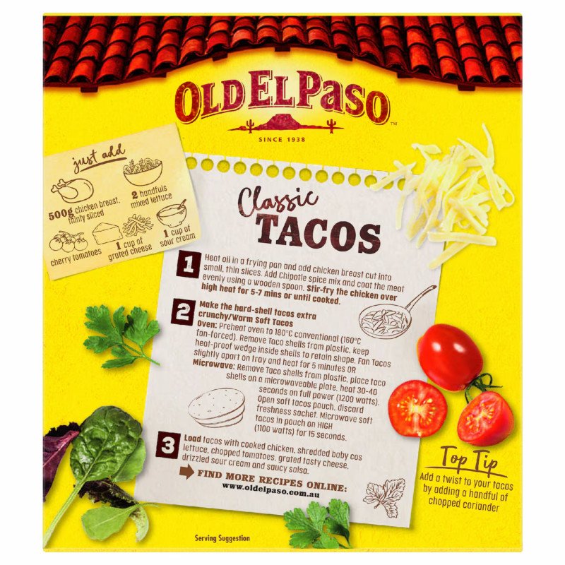 [CLEARANCE Expiry Date: 18/10/2026] Old El Paso Hard N Soft Taco Kit Chipotle 350g