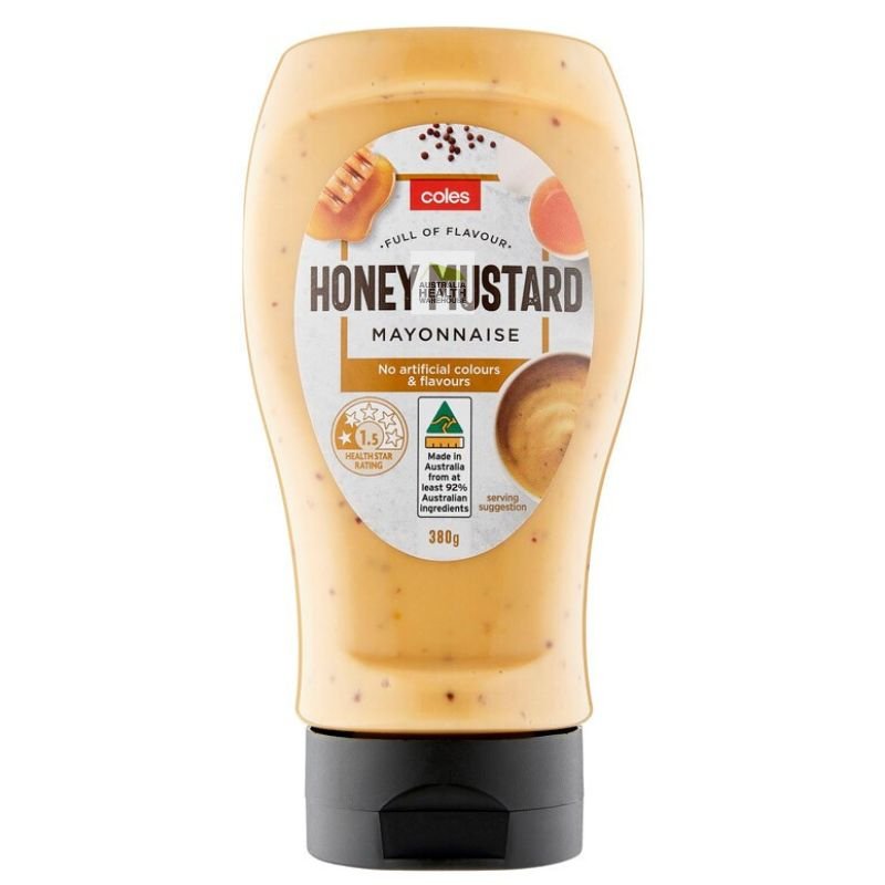 [Expiry:23/06/2026] Coles Honey Mustard Mayonnaise 380g