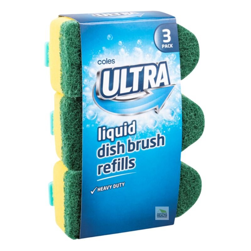 Coles Ultra Liquid Dish Brush Refills 3 Pack
